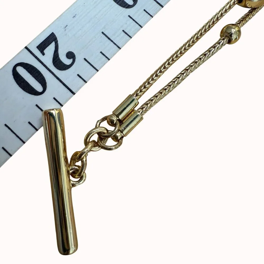 Talbots‎ Bracelet Toggle Gold Tone, Casual, Neutral, Classic, Layered, Stone